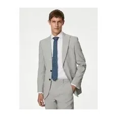 Mens M&S Collection Tailored Fit Linen Rich Suit Jacket - Light Grey, Light Grey - 40-REG