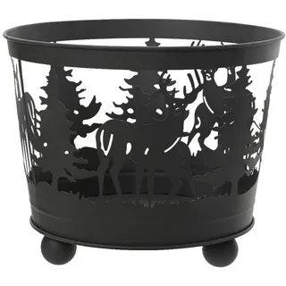 Ambia Home Feuerstelle , Schwarz , Metall , rund , 32 cm , Gartenmöbel, Feuerschalen & Feuerkörbe