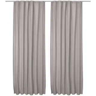 Beautissu Amelie Thermovorhang Kräuselband 140 x 245 cm Grau 2tlg