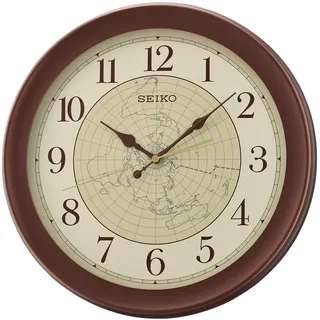 Seiko Wanduhr braun Kunststoff QXA709B