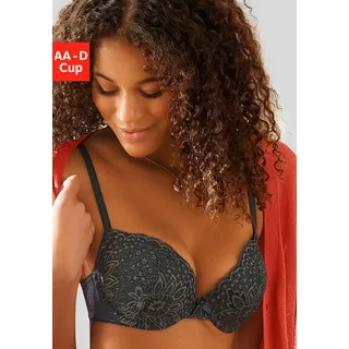 Vivance Push-up-BH rundherum mit floraler Spitze, Dessous, schwarz forest