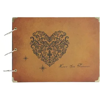 ThxMadam Scrapbook Album,Fotoalbum Selbstgestalten Hochzeit Gästebuch Vintage Fotobuch für Weihnachten Hochzeitstag Muttertag Vatertag Geburtstag Jahrestag Valentinstag(A-love you forever)