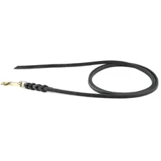 Julius-K9, 10200-GF-M, Hundeleine aus Fettleder, 10mm x 2m, ohne Schlaufe, Messingkarabiner, geflochten