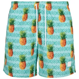 URBAN CLASSICS Pattern Badeshorts Blue Turquoise / Orange S