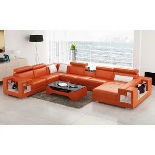 Ledersofa Wohnlandschaft Ecksofa Couch Sofa Eck Garnitur Ecke XXL Big  2710A