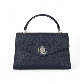 Lauren Ralph Lauren für Damen. 431966765009 Farrah Schultertasche aus strukturiertem Leder mit marineblauem Muster (OSFA), Lässig