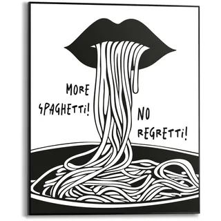 Poster REINDERS "More Spaghetti", schwarz-weiß (farbe bild(er): schwarz, weiß), B:40cm H:50cm T:1,6cm, Bilder, Poster, Küche - Schwarz-Weiß - MDF - Essen und Trinken - 40x50 cm