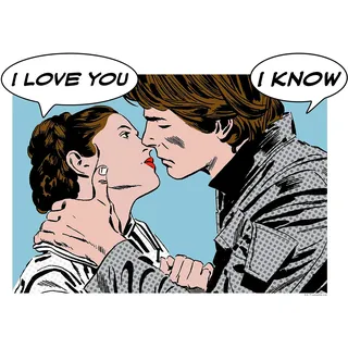KOMAR Star Wars Classic Comic Quote Leia Han 40 x 30 cm