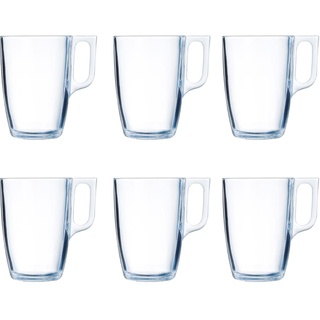 Luminarc Kaffeebecher für die Mikrowelle, Glas, (6 pcs) Durchsichtig 400 ml (6 Stücke)