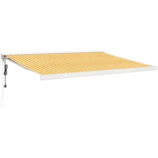 vidaXL Markise Einziehbar Gelb und Weiß 4x3 m Stoff und Aluminium - Gelb, Weiß
