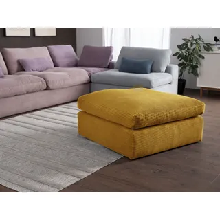 Hocker ALINA "Sandy", gelb (honiggelb gct 95), B:98cm H:46cm T:98cm, Cord GCT (92% Polyester, 8% Nylon), Hocker, Hocker, 98 cm breit und 98 cm tief