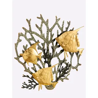 Wanddekoobjekt HEINE HOME, gold (natur, grün), B:55cm H:49cm T:4cm, Wanddekoobjekte, Wanddekoobjekt