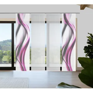 Vision S Schiebegardine »CARA« Paneelwagen 4 Stk. tlg. Schiebevorhang,Bambusoptik,Digitaldruck,SET, rosa