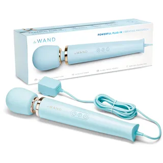 Le Wand Powerful Plug-In Vibrating Massager Vibrator Stab Netzkabel blau