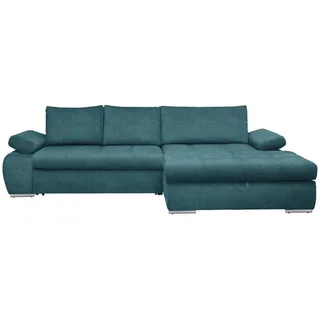 Carryhome Ecksofa , Petrol , Textil , Füllung: Schaumstoff , Ottomane rechts, L-Form , 294x173 cm , Stoffauswahl, seitenverkehrt erhältlich, Schlafen auf Sitzhöhe, Rücken echt , Wohnzimmer, Sofas & Couches, Wohnlandschaften, Ecksofas