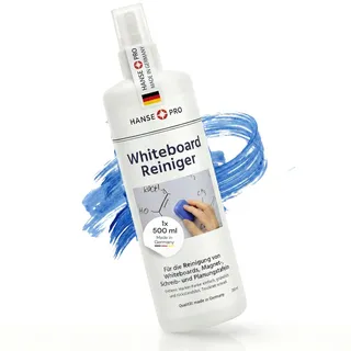 HANSE PRO Whiteboard-Reiniger, 1 x 500 ml I Cleaner I Löscher I Reinigungs-Spray I Tafel-Reiniger I Zubehör I mit praktischem Sprüh-Kopf