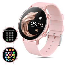 jianyana Smart Watch Herren Damen Aktivitäts-Fitness-Armbanduhr mit Blutdruck, Herzfrequenz, Schrittzähler, Schlafüberwachung, IP67, wasserdichte Smartwatch für Android iOS (Rosa)
