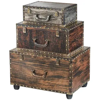 Kobolo Kommode Regal in Kofferoptik - VACAY - 3 Fächer - 55x40x66cm