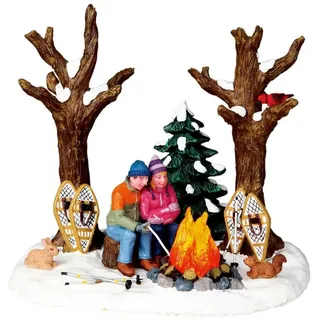 Lemax - Staying Warm - Beleuchtetes Lagerfeuer - Batteriebetrieben & 4,5V Adapter - Weihnachtsdorf Zubehör