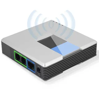 Zerone VOIP Gateway Dual Ports SIP V2 Protokoll Fax Internet Phone Adapter mit RJ 45 Kabel(EU-Stecker)