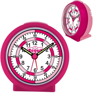Scout Quarzwecker "Lernzifferblatt pink" Kinderwecker, Geschenkidee, Kinderzimmer, Schulanfang, Lernwecker, pink