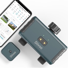 Diivoo Bewässerungscomputer WLAN 2 Ausgänge, Smart Bewässerungsuhr für Garten Bewässerung kompatibel mit Alexa & Smart Life App, Automatische Bewässerung Zeitschaltuhr mit Wi-Fi Hub für Rasen Parkside