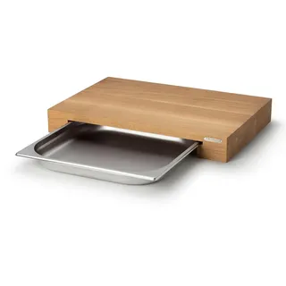 Continenta Eiche Schneidebrett mit Schublade 48 x 32,5 cm Mehrfarbig