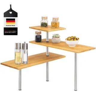 bremermann Bambus-Eckregal Eckregal 45 x 40 x 45 cm Silber