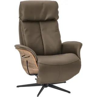 Welnova Relaxsessel , Beige , Leder , Echtleder , Color-Finish-Leder , Nussbaum , 78x104-113x84 cm , Fußauswahl, Lederauswahl, Stoffauswahl, Liegefunktion , Wohnzimmer, Sessel, Ledersessel