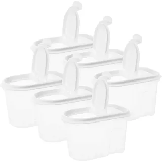 Lebensmittel Vorratsdosen Set, 6-teilig, Klappdeckel, transparent, stapelbar - Weiß