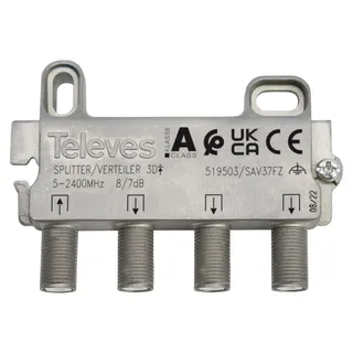 Televes 3-fach Verteiler SAV37FZ 5-2400 MHz VD: 7dB