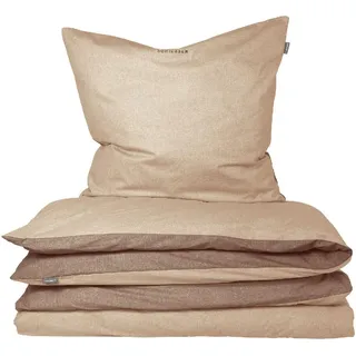 SCHIESSER Doubleface Unifarben Beige 135 x 200 cm + 80 x 80 cm