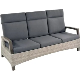 Loungesofa - 194,5x80x102 cm - Aluminium - Geflecht Taupe - Taupe
