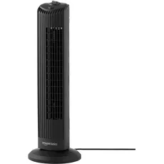 Amazon Basics - 71cm Tower Fan for Home with 3 Speed Options and 60° Oscillation, EU Plug, Black