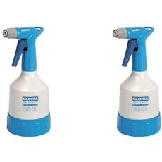 Gloria Handsprüher CleanMaster cm 10 | 1,0 L Sprühflasche für Reinigungsmittel | Für Säuren u. Laugen mit pH 2 bis 12 | Doppelhubpumpe (Packung mit 2)