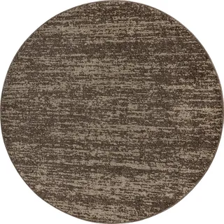 Webteppich , Braun , Textil , Abstraktes , rund , für Fußbodenheizung geeignet, schmutzabweisend, für Hausstauballergiker geeignet, pflegeleicht , Teppiche und Böden, Teppiche, Runde Teppiche