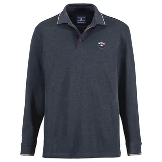 Langarm-Poloshirt BABISTA "Langarm-Poloshirt MILANVETZO", Herren, Gr. 54, blau (dunkelblau melange), Obermaterial: 60% Baumwolle CO. 40% Polyester COOLMAX PES(Coolmax)., Shirts Langarm-Poloshirt