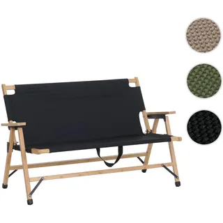 Bambus Campingbank HWC-Q40, Outdoorbank Picknickbank Gartenbank, klappbar Tragegriff Stoff/Textil 11