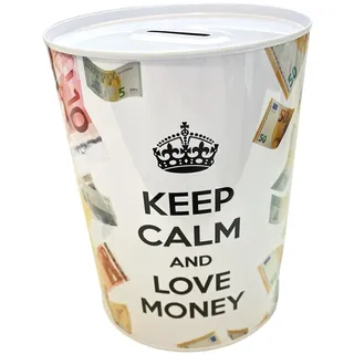 Spardose mit Stil und Botschaft, große Spardose für Erwachsene, Spardose, Geschenk, Spardose, XL (16 x 12 cm, Keep Calm Euro)