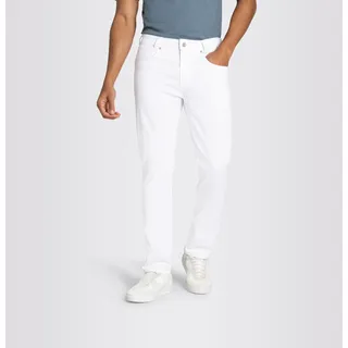Slim-fit-Jeans MAC "Arne-Pipe light", Herren, Gr. 36, Länge 34, weiß (weiß denim), Denim/Jeans, Obermaterial: 77% Baumwolle, 20% Polyester, 3% Elasthan, figurbetont knöchellang, Jeans Slim-fit-Jeans, schmaler figurbetonender Schnitt