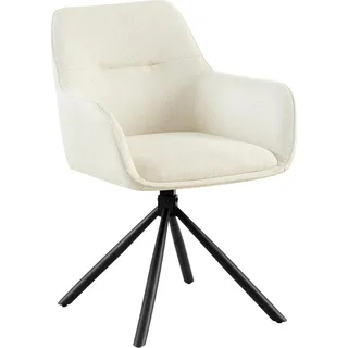 Drehbare Esszimmer-Sonnenliege aus Stoff – Komfortables Design – 180°-Drehfunktion | Farbe: Creme - Creme