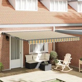 vidaXL Markisenstoff Grün und Weiß 400 x 350 cm Polyester - Grün
