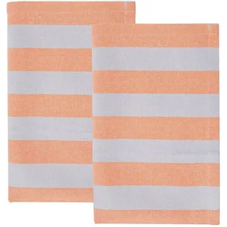 Butlers Küchentuch (2er-Set) Little Italy , Orange, Weiß , Textil , 50x66 cm , Heimtextilien, Geschirrtücher & Schürzen, Geschirrtücher