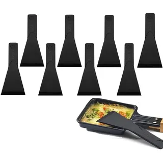 Raclette Schieber,Raclette Spatel,Raclette Pfannenwender Küchenwerkzeuge,8PCS Küchenutensilien für Antihaft Pfannen Käse Grills Gourmet Bretter Bratpfannen Fondue (Schwarz)