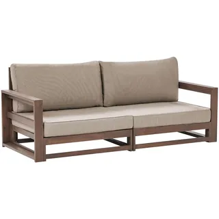 Beliani Timor II Loungesofa 2-Sitzer dunkelbraun taupe