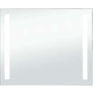 vidaXL Badezimmer-Wandspiegel mit LEDs 80x60 cm - Silber