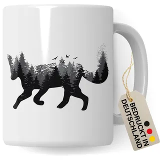 Tasse Fuchs hochwertiges Design, Geschenk Fuchs-Fans Motiv, Rotfuchs Geschenk-Idee Kollegen Freundin Freund Kaffeetasse, Fuchs Wald-Tiere Wald-Motiv Jäger Naturliebhaber Kaffee-Becher (Weiß)