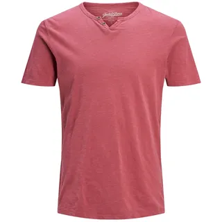 JACK & JONES T-Shirt mit Splitneck in Dusky Green-S