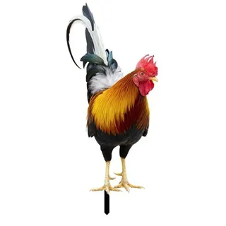 Metallenes Vogel und Huhn Gartenstatue – Außen Dekoration für Garten, Terrasse und Küche (Typ A)