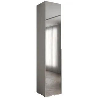 Abiks Möbel Drehtürenschrank 236.7/50/47 1-türig , Weiß, Schwarz , Metall , Nachbildung , 50x236.7x47 cm , Schlafzimmer, Kleiderschränke, Drehtürenschränke